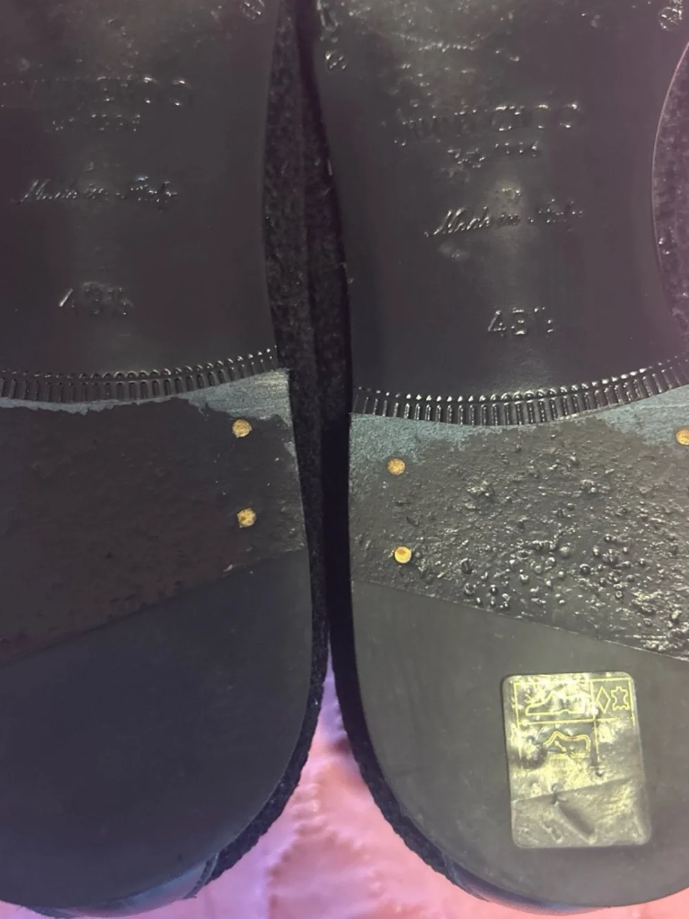 Jimmy Choo Black Glitter Slip-On Loafers